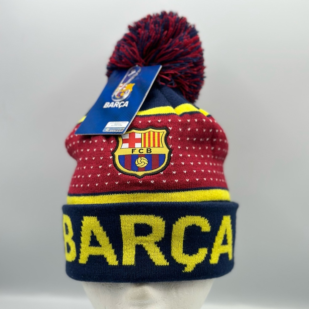 FC Barcelona Official Soccer Cap Adjustable Navy/Gold OSFM NWT